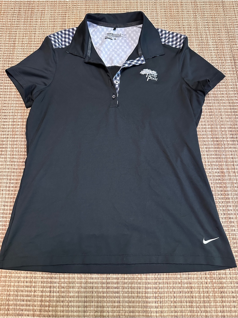 Nike Golf Tour Performance Torrey Pines polo Black & White Like New